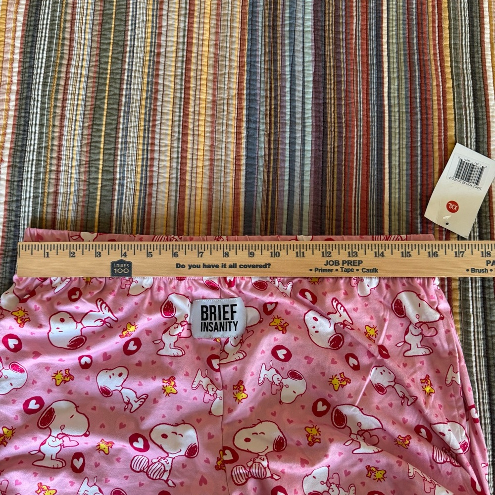 Brief Insanity Peanuts Pajama Lounge Pants XXL Snoopy Woodstock Love Pink NWT - Picture 9 of 13